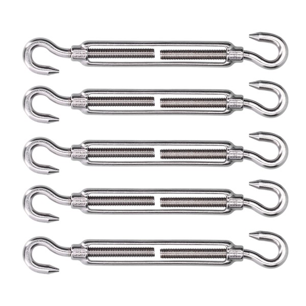 5 stk. spændespænde krog og krog wire Rope Tension 304 rustfrit stål skærm sejl hardwareM6