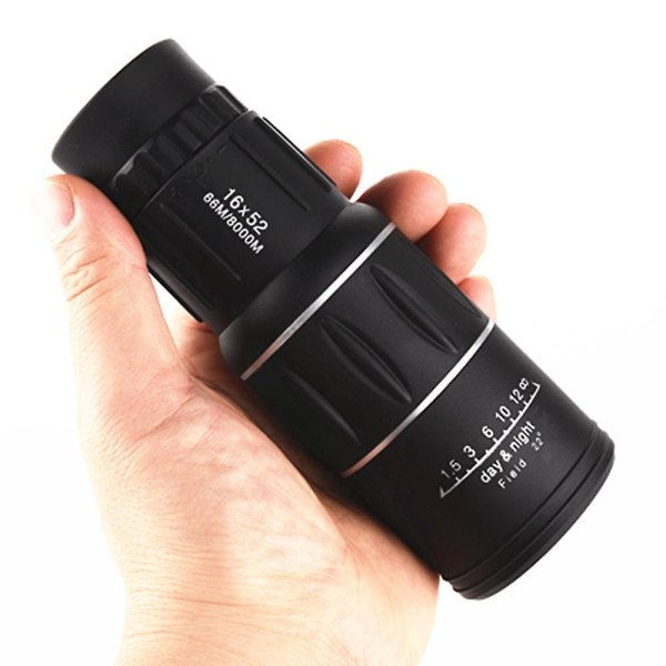 16x52 kompakt kikare med dubbelfokus med HD-monokularteleskop - perfekt för golf, camping, vandring, fiske