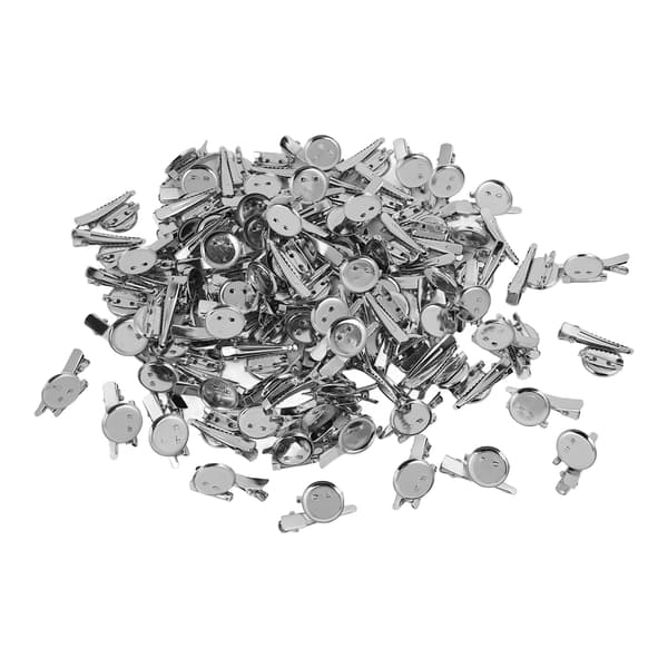 100 stk. blanke knapbadges i metal, robuste, holdbare, genanvendelige, bred anvendelse, tilpassede knappenåle