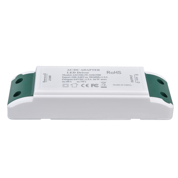 LED-ohjain 24V DC 1,5A 36W LED- power Vakiovirta 24V Muuntaja AC100-240V