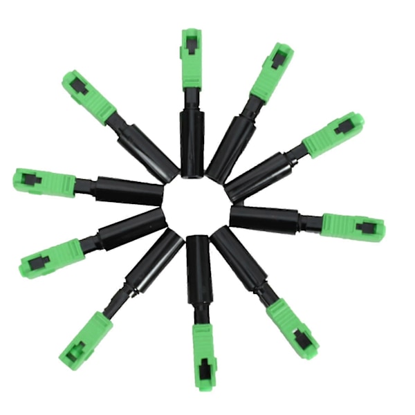 10 stk. Ftth Innebygd Hurtigkobling SC/APC Grønn Plast Fiberoptisk Kobling