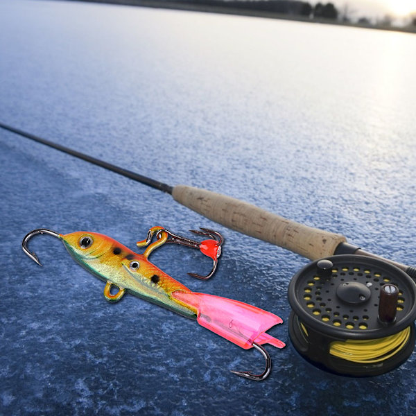 Hard Lure Vinter Kunstig Isfiske Metall Bait Jig med Treble Hook Angler Tackle (004)