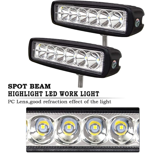 Arbeidslys Led Bar Led 12v 18w 15cm Led Projektør Bil Vanntett Ip67 Spot Tåkelys Led Arbeidslys For 4x4 Motorsykkel Bil Ca
