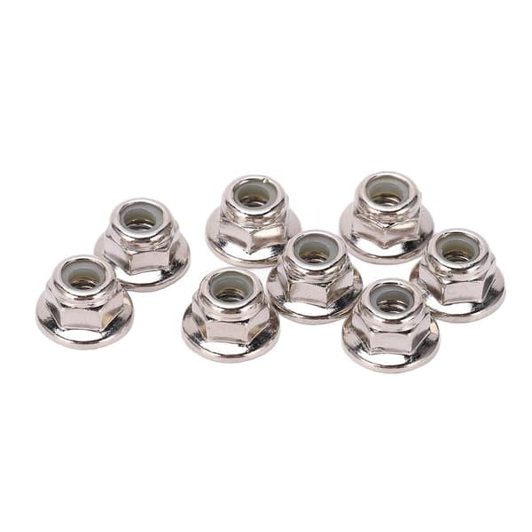 8st Metall M4 Hjul Låsmutter Fläns Nylon Låsmuttrar för Arrma Typhon 1/10 RC Biltillbehör Silver