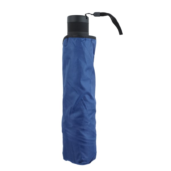 Sol och regn paraply med reflexremsa manuell 10 ben vikbar paraply med LED ficklampa för resor