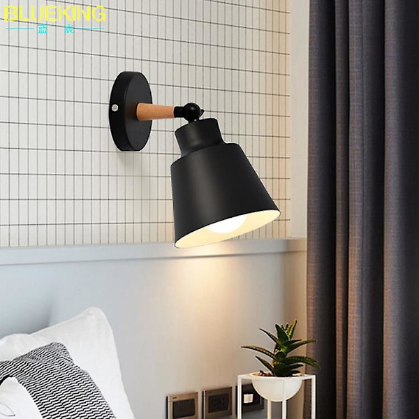2 Pakker, E27 Metall Justerbar Retro Innendørs Vegglampe, Svart