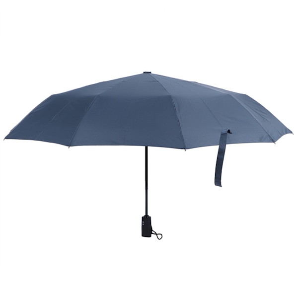 10 Rib 3 Folding Umbrella Portable Reinforce Full‑Automatic Windproof Umbrella Dark Blue