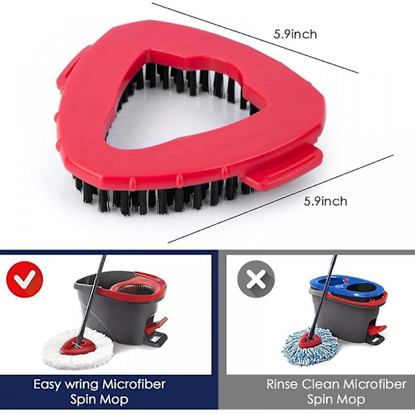 Hankausharja Yhteensopiva O Cedar Spin Mop 1 Tank System -järjestelmän kanssa, Kolmionmuotoinen lattianpesuharjan moppi Vaihtopää Easy Wring Microfiber Spin Mop -moppiin