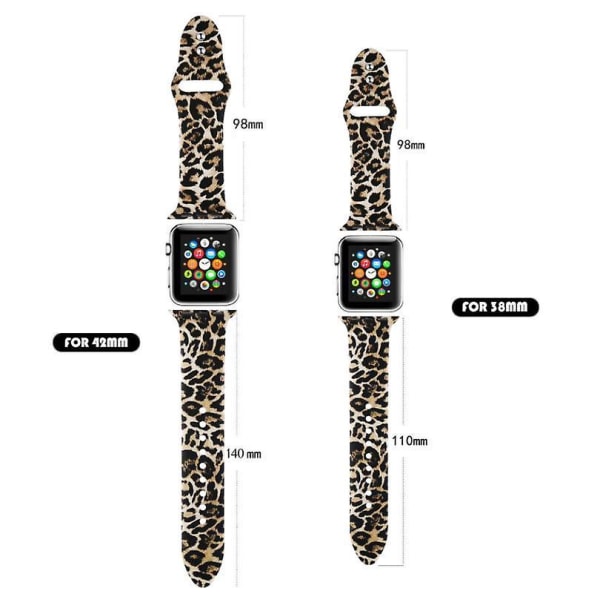 Silikon Leopard Print Watch Band kompatibel med Apple Watch Strap 38mm/40mm, for Iwatch Strap SE/Series 7 6 5 4 3 2 1
