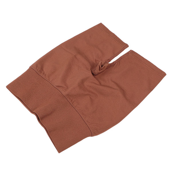 Yogashorts med hög midja, snabbtorkande, elastiska, mjuka och andningsbara, kaffefärgade cykelshorts för kvinnor, L