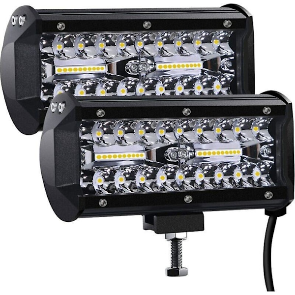 LED Arbejdslampe 12V 300W 7' Bil LED Spotlight 12v Vandtæt IP67 Spot Flood LED Tågelygter 27.000lm Arbejdslamper til Bil Lastbil Traktor SUV Båd (2 stk)