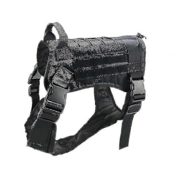 Tactical Dog Harness Nylonkahva Säädettävä Koulutusvaljas Lemmikin Työliivi Zekai Musta M