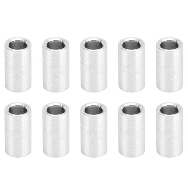 10 stk aluminiumslegering avstandsstykke runde gjengede støttetilbehør ytre diameter 6 mm lang 11 mm