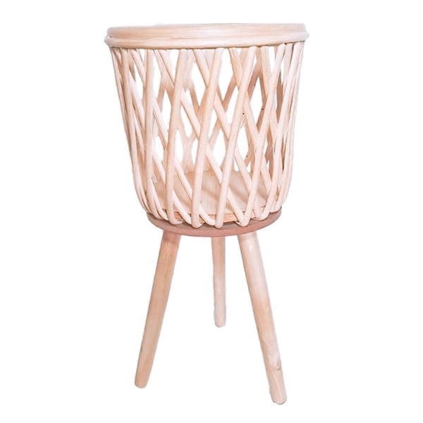 Planteholder i rattan med ben, vævet rattan - Plantestativ