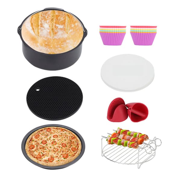 Airfryer Tilbehør, Universal XL Sæt til Tower Duronic og Phillips (3.3QT), Sæt med 7-8 Tommer