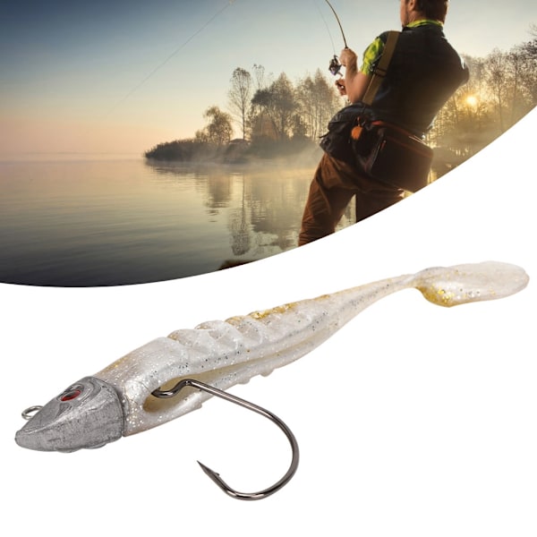 2 stk PVC Jighead krok Vinter Isfiske Lokke Kunstig Myk Simulering Agnsverktøy Tilbehør 2#