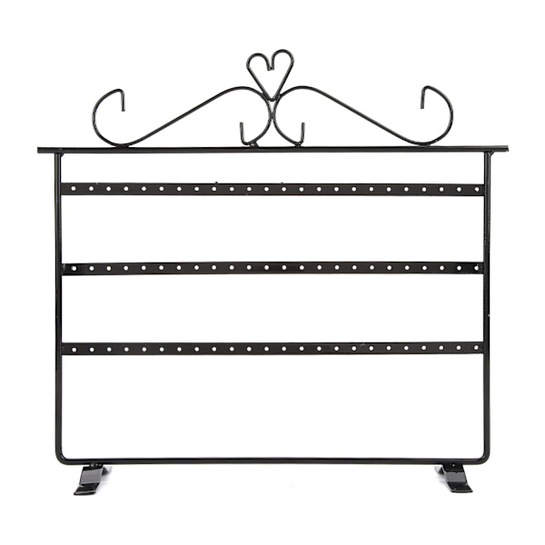 72 Huller Øreringe Halskæde Armbånd Ringe Smykker Display Stande Bøjle Holder Rack Sort