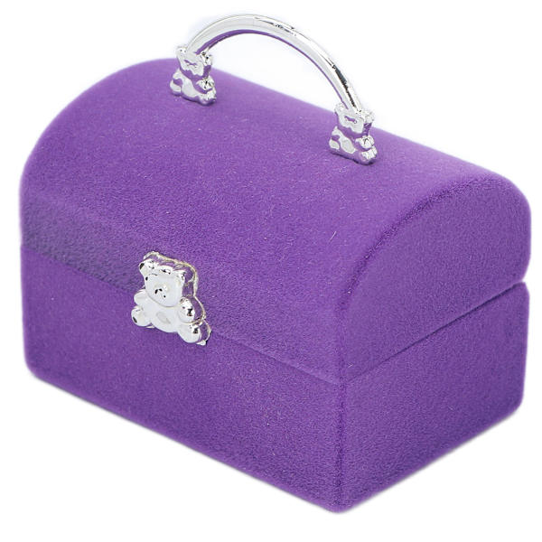 Pieni sormusrasia, yksinkertainen retro-tyylinen kannettava matkakorurasia sormusten ja korvakorujen säilytykseen, violetti