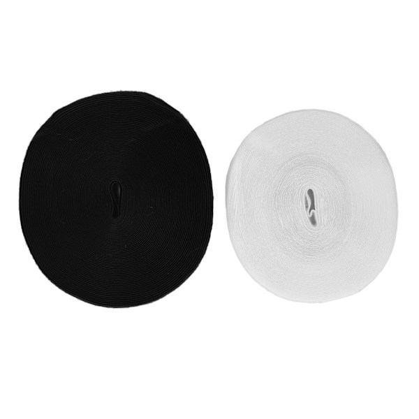 2 stk borrelås 25 m lengde svart hvit 2,5 cm bred myk nylon DIY kutting selvklebende borrelås