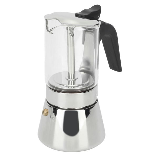 Coffee Moka Pot Visible Body Greca Coffee Maker Stainless Steel Stove Top Coffee Maker Moka Pot for Home Coffee Shop Office 160ml