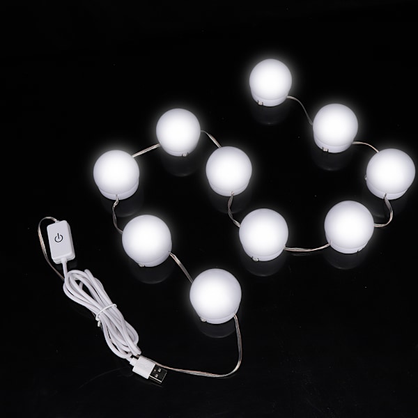 10st/ set USB 3-färgad LED-lampa för Makeup Skönhet Bordsskiva Sminkspegel