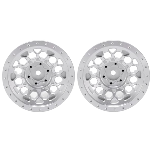 2 st RC-hjulnavsats i professionell aluminiumlegering för Axial SCX6 1/6 RC-bil silver