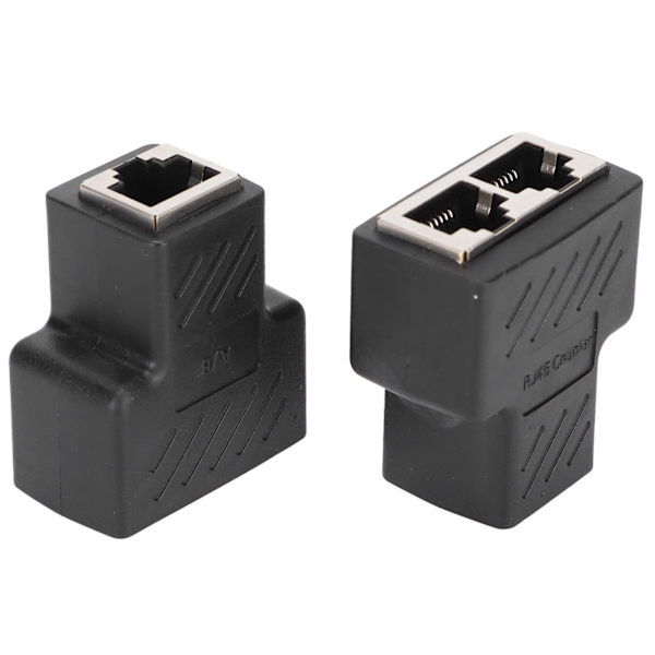 2 stk RJ45 Ethernet-splittere 1 til 2-veis Ethernet-svitsjer for ruter TV-boks Videokamera datamaskin