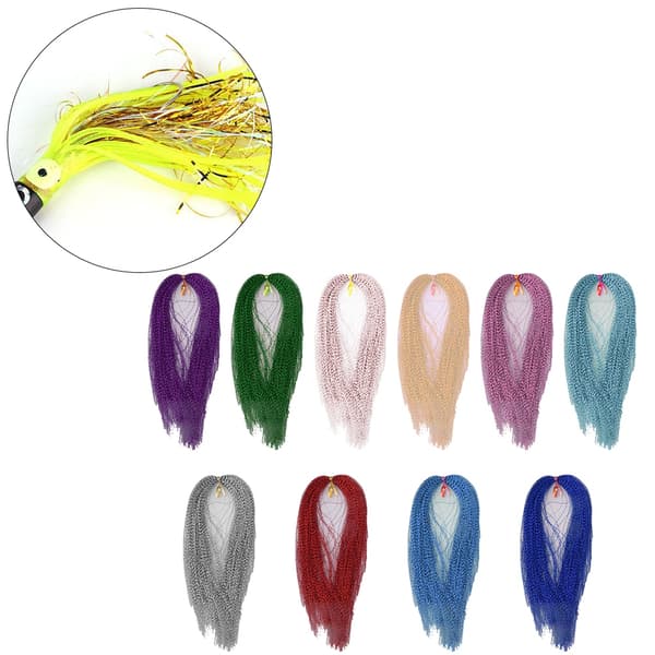 1000 st PET Crystal Flash Flugbindningsmaterial Holografisk Fiskedrag Bindning Tillverkning Jiggkrok Beten Flugfiskebindning