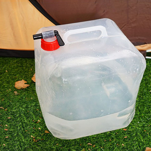 15 liter hopfällbar vattenbehållare med tappkran Camping Vattenförvaring Bärbar Vattenkanna för Utomhus Vandring Nödläge