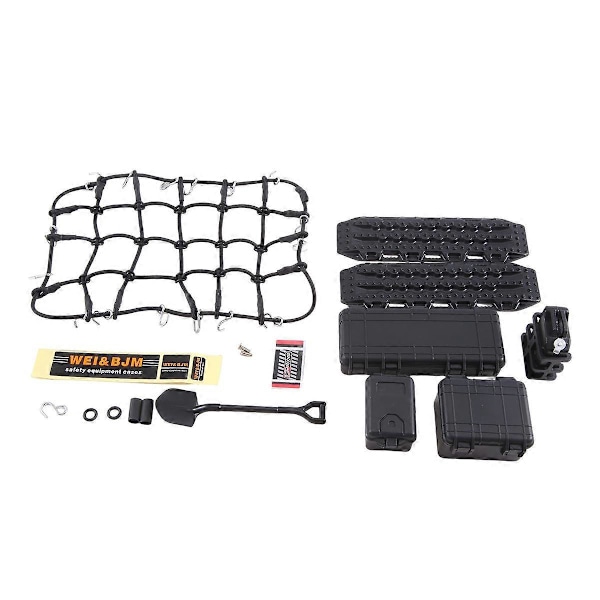 Simuloitu matkalaukkuverkko lapio TRX4 SCX10 RC-autolle, musta
