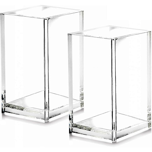 2-pack Klar Akryl Pennfodral, Modern Design för Skrivbordstillbehör_SZXM