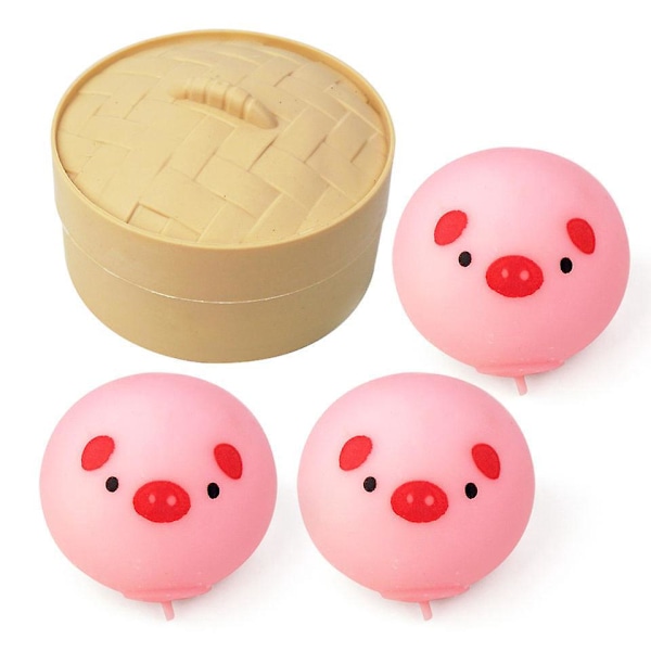 Sööt Chick Squishy Stressipallot - 6 kpl setti, Ahdistuksen Lievitykseen, Pehmeät ja Puristuskelpoiset Dumpling-Fidget-Lelut