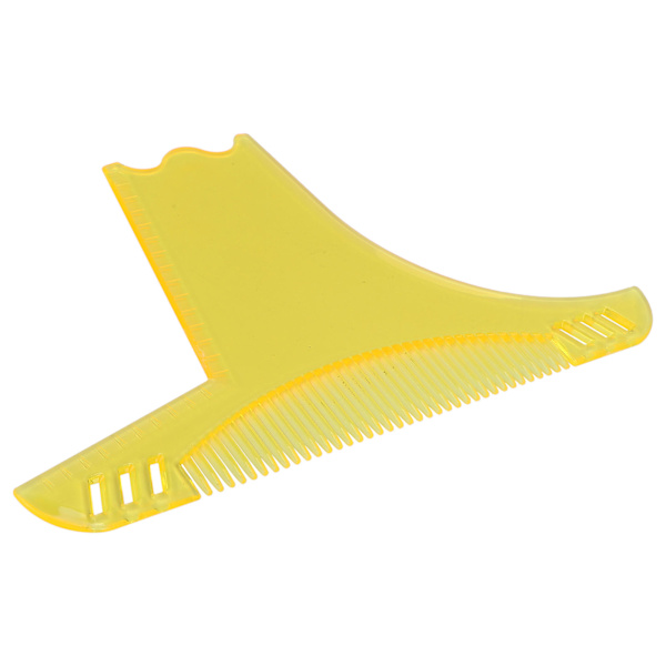 Transparent skäggformningsverktyg för män Plastmustasch styling Shaper skäggmall GuideTransparent gul