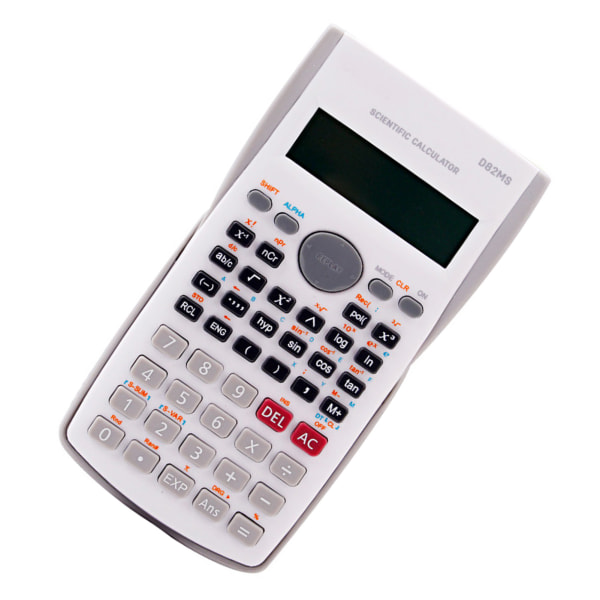 Videnskabelig lommeregner To linjers display Brøkberegning Automatisk nedlukning 12 bit funktion lommeregner til studerende Hvid