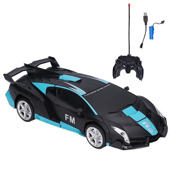 Fjärrstyrd bil 1:18 skala En knapp deformation RC bil Transform robot Födelsedagspresent till barn