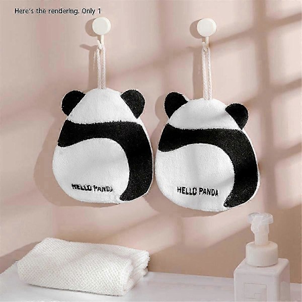 Panda Handduk med Hängande Handduk Superabsorberande Korallfleece Kök Badrum Barn Rengöring