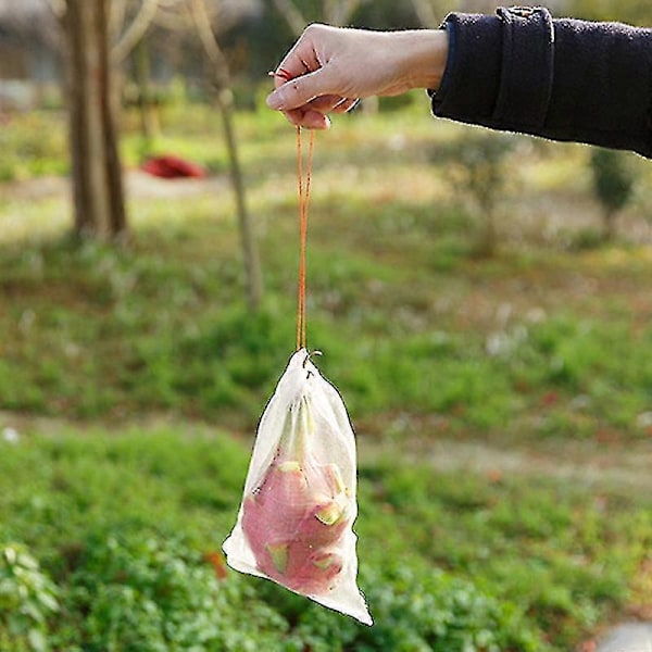 Nylon Snørelukning Netpose til Beskyttelse af Haveplanter mod Insekter og Fugle Hvid20STK 25*35CM