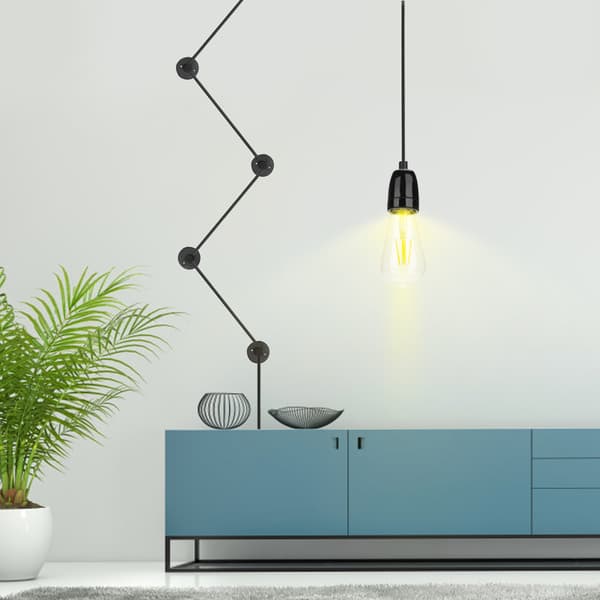 LED E27 85-265V Pendellampe i vintagestil med 4m strømledning (keramikk)