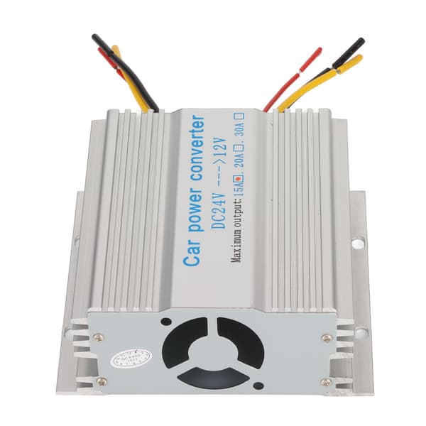 Bilstrømomformer 15A 180W aluminiumslegering DC 24V til 12V stabil sikker bilomformer for buss LCD-overvåking
