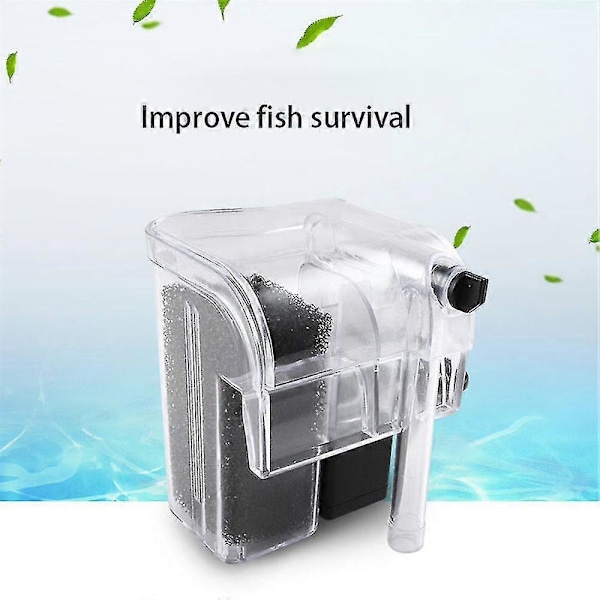 Hang On Eksterne Iltpumper Vandfilter til Akvariefisketank - Mini Vandfaldsdesign