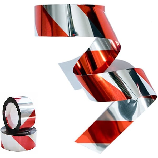 Fugleafvisende Tape - 1'x164ft Rød Reflekterende Spiraltape til at skræmme Fugle væk
