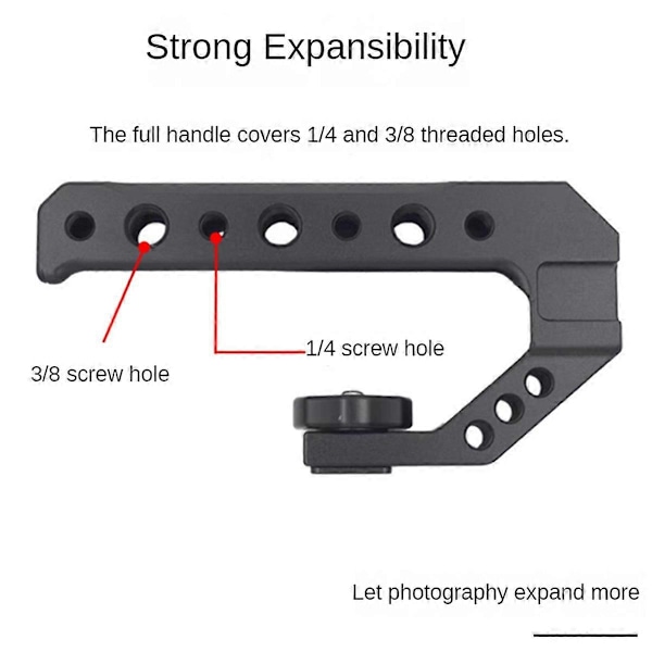 Universell DSLR-kamerarigg Topphandtag Tre Cold Shoe-adapterfästen