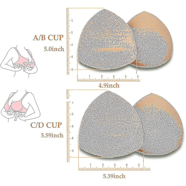 Bra Pads Inserts 5 Pairs Air Cotton Foam Sponge Breathable (3 Colors C/D/E Cup)