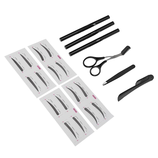 Ögonbrynsvårdskit Professionellt bärbart ögonbrynshyvelsax Pincett Brow Pencil Card Set