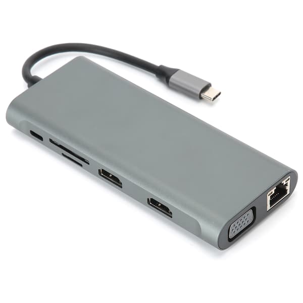 12-i-1 Dockningsstation Typ-C VGA RJ-45 PD USB 3.0 2.0 Dockningsstationsadapter