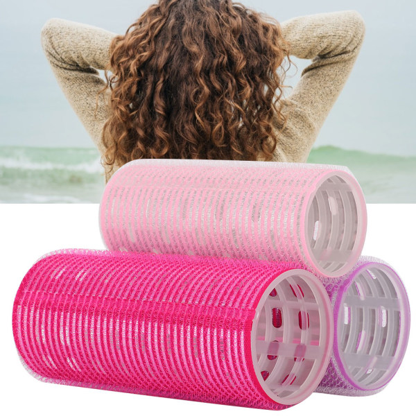 3st självhäftande hårrullar Portable Grip Holding Styling Curlers Frisörverktyg