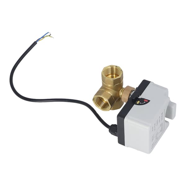 DN20 3-veis kuleventil 3-leder 2-kontroll messing motorisert kuleventil AC 220V 3/4 tommer innvendig gjenge