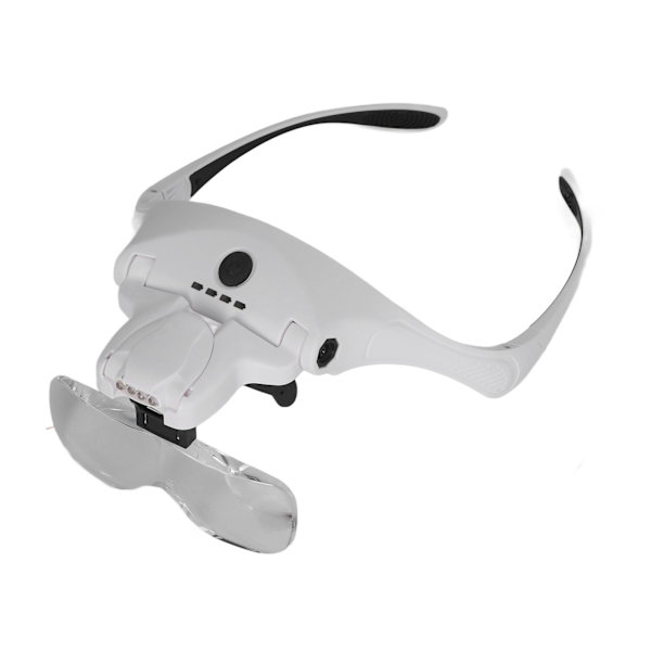 Huvudband Lupp USB Laddning Akryl Optiska Linser Ergonomisk LED Upplyst Handsfree Förstoringsglas För Läsning