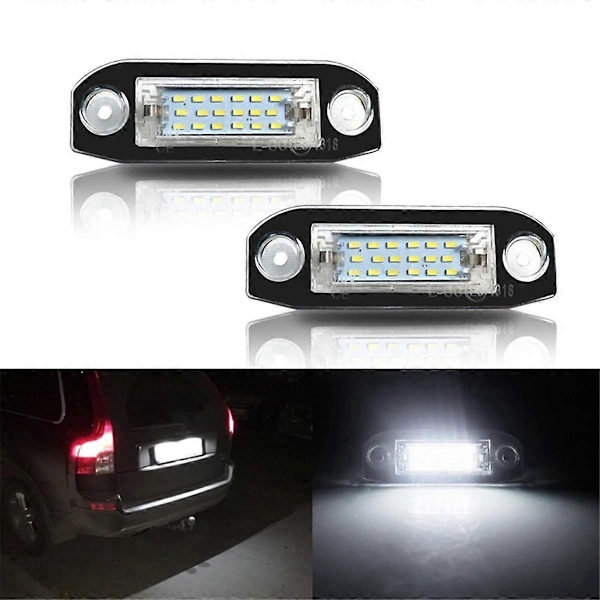 2kpl Valkoiset LED-valot Virheettömät rekisterikilven valot Volvolle
