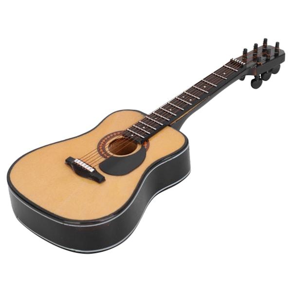 Mininaturmusikinstrument Trägitarrmodell Dockhusdekoration med case och stativ